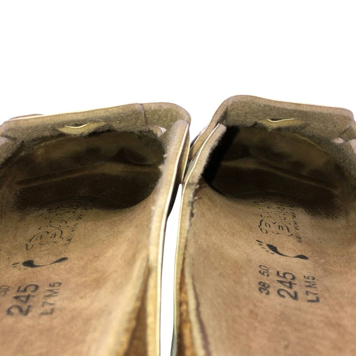 Birkenstock Boston clog sandals, all-over floral print, made in Germany, size 38 Women's 25.0cm genuine leather pale white type Vintage Second Hand