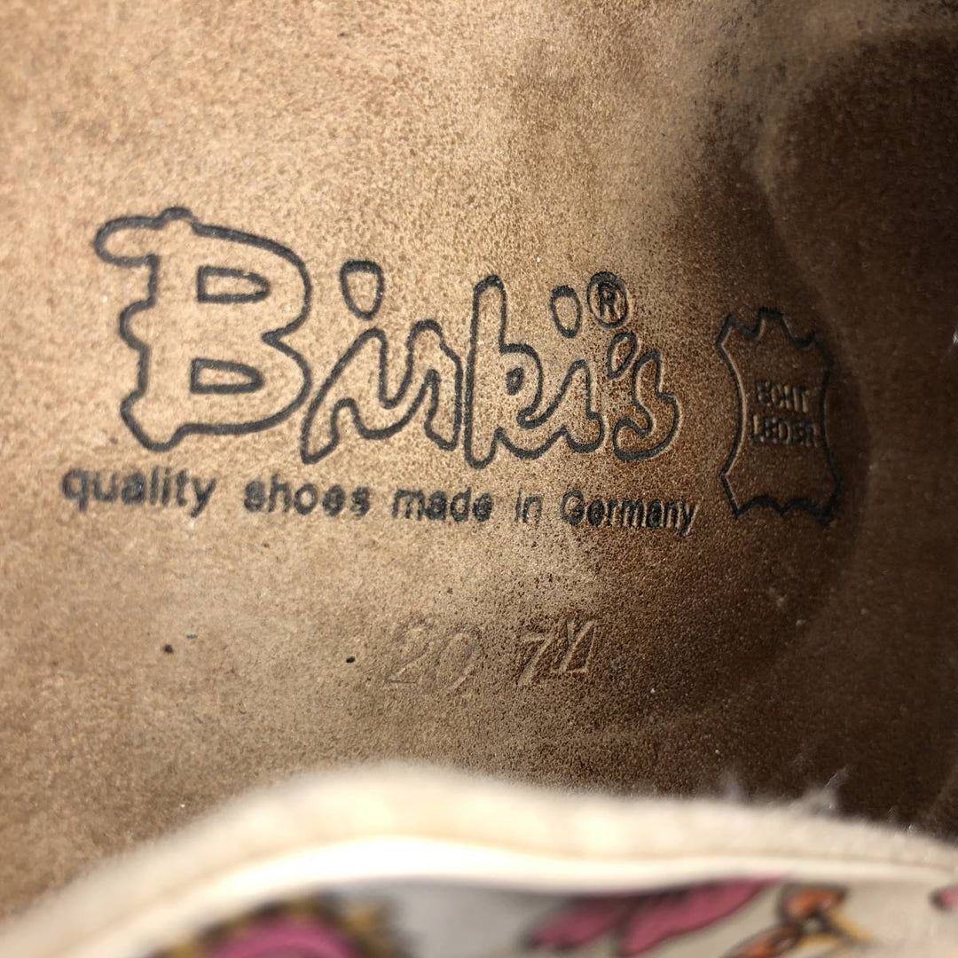 Birkenstock Boston clog sandals, all-over floral print, made in Germany, size 38 Women's 25.0cm genuine leather pale white type Vintage Second Hand