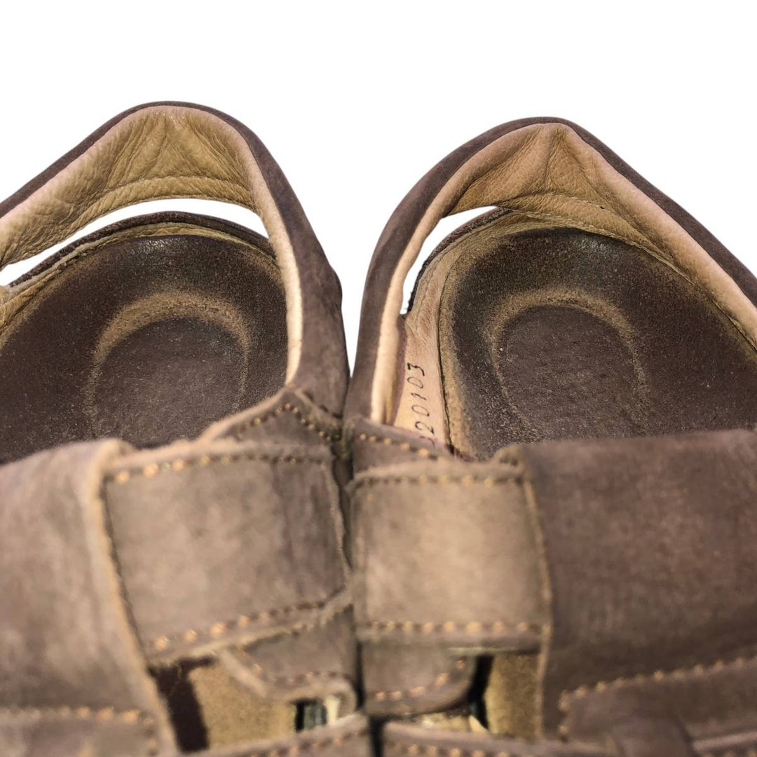 Birkenstock Footprints Leather Sandals Gurkha Sandals Women's 23.5cm genuine leather brown type Vintage Second Hand