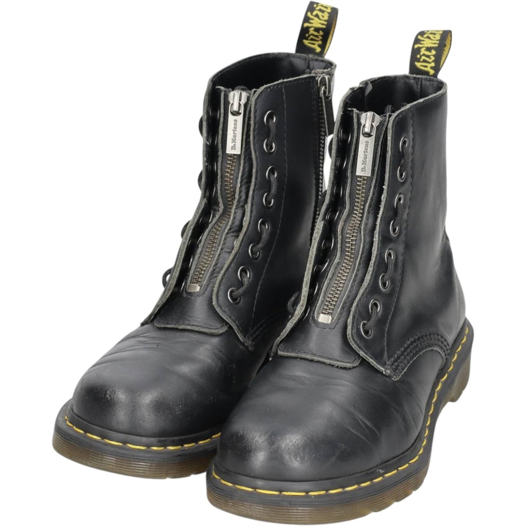 Dr. Martens 1460 Pascal Front Zip Side Zip 8-Hole Boots Size 6 Women's 25.0cm unclear black type Vintage Second Hand