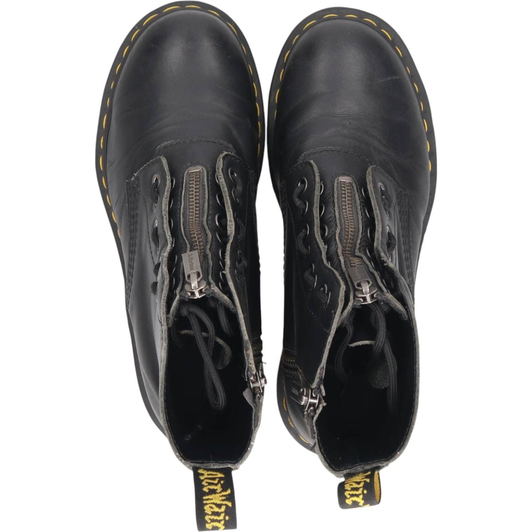 Dr. Martens 1460 Pascal Front Zip Side Zip 8-Hole Boots Size 6 Women's 25.0cm unclear black type Vintage Second Hand
