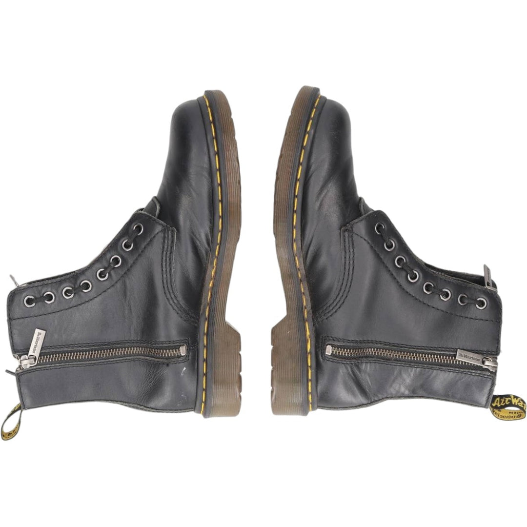 Dr. Martens 1460 Pascal Front Zip Side Zip 8-Hole Boots Size 6 Women's 25.0cm unclear black type Vintage Second Hand
