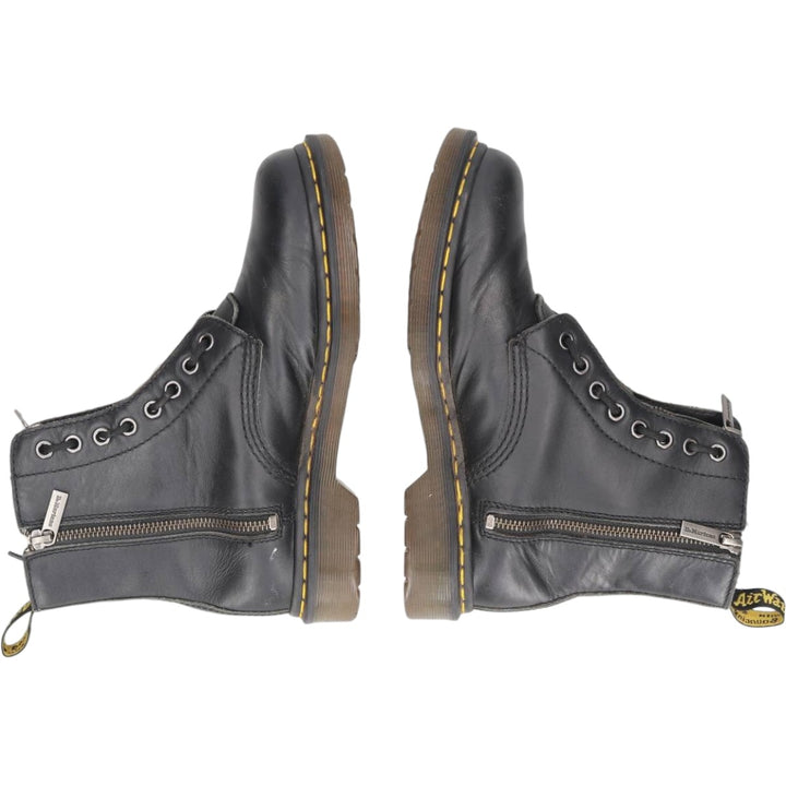 Dr. Martens 1460 Pascal Front Zip Side Zip 8-Hole Boots Size 6 Women's 25.0cm unclear black type Vintage Second Hand