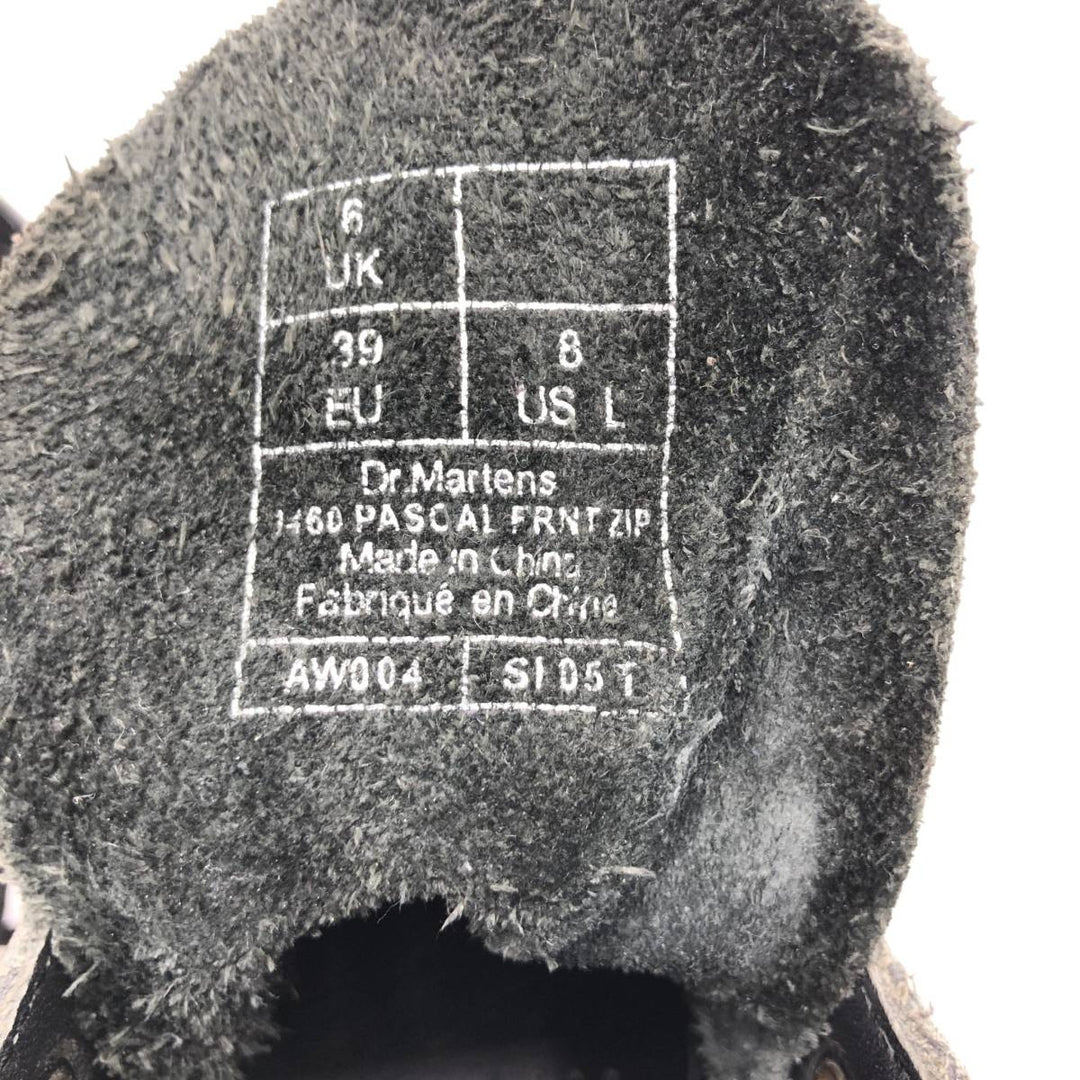 Dr. Martens 1460 Pascal Front Zip Side Zip 8-Hole Boots Size 6 Women's 25.0cm unclear black type Vintage Second Hand