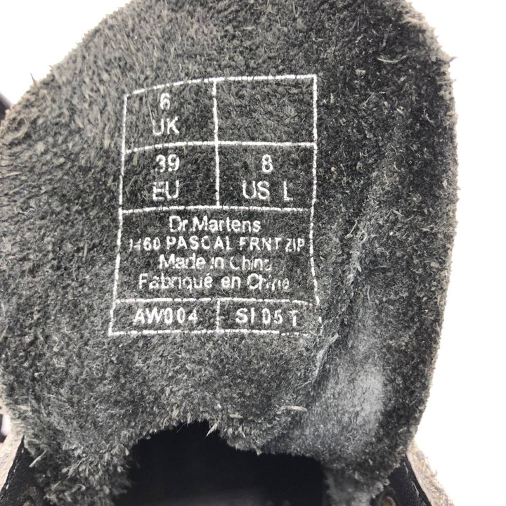 Dr. Martens 1460 Pascal Front Zip Side Zip 8-Hole Boots Size 6 Women's 25.0cm unclear black type Vintage Second Hand