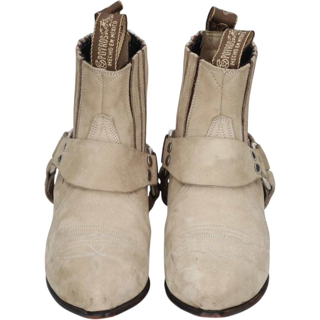 POTROS Short Western Boots Ring Boots Women's 23.0cm unclear Beige type Vintage Second Hand