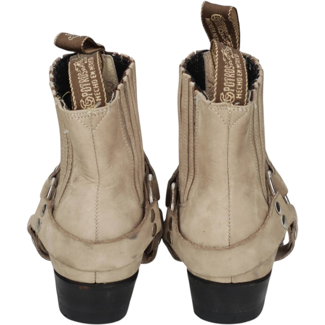 POTROS Short Western Boots Ring Boots Women's 23.0cm unclear Beige type Vintage Second Hand