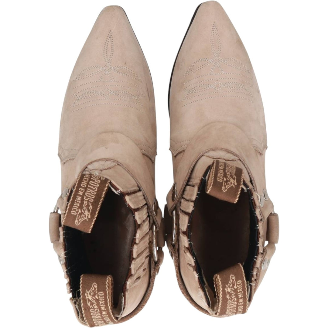 POTROS Short Western Boots Ring Boots Women's 23.0cm unclear Beige type Vintage Second Hand