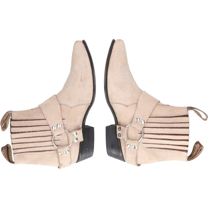 POTROS Short Western Boots Ring Boots Women's 23.0cm unclear Beige type Vintage Second Hand