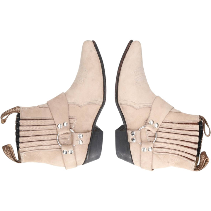 POTROS Short Western Boots Ring Boots Women's 23.0cm unclear Beige type Vintage Second Hand