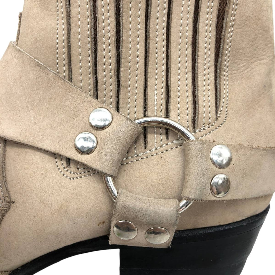 POTROS Short Western Boots Ring Boots Women's 23.0cm unclear Beige type Vintage Second Hand
