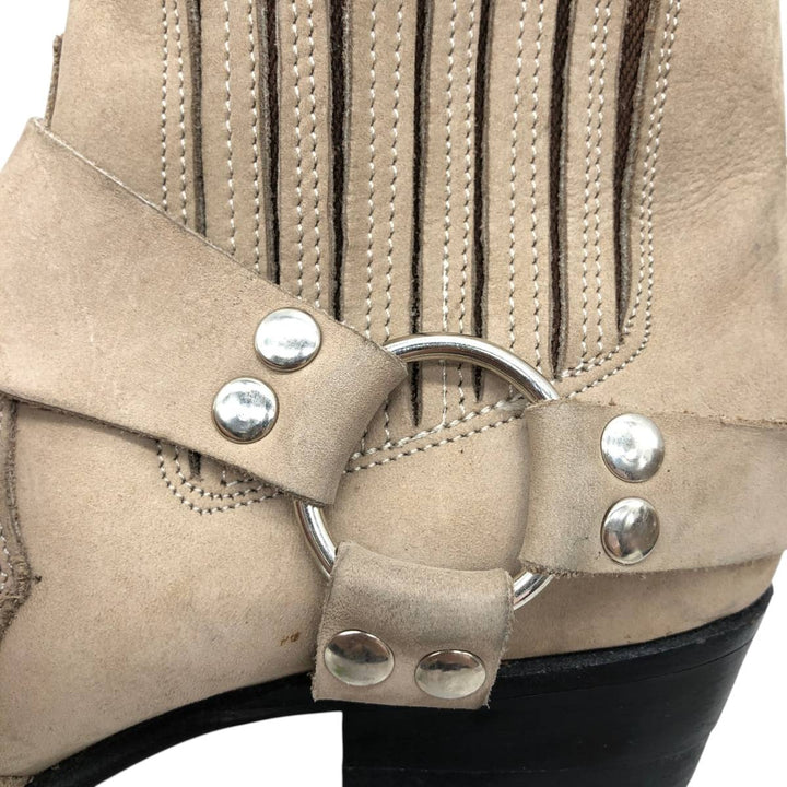 POTROS Short Western Boots Ring Boots Women's 23.0cm unclear Beige type Vintage Second Hand