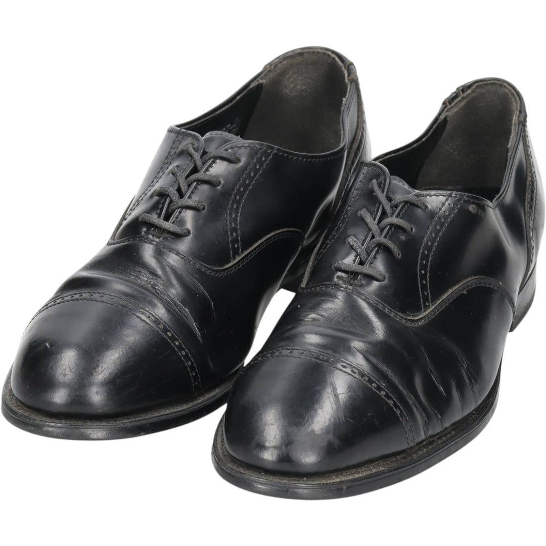 Straight-tip shoes, size 8 1/2 D Men's 26.5cm genuine leather black type Vintage Second Hand