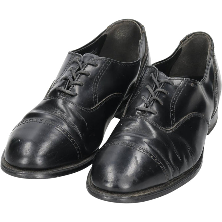 Straight-tip shoes, size 8 1/2 D Men's 26.5cm genuine leather black type Vintage Second Hand