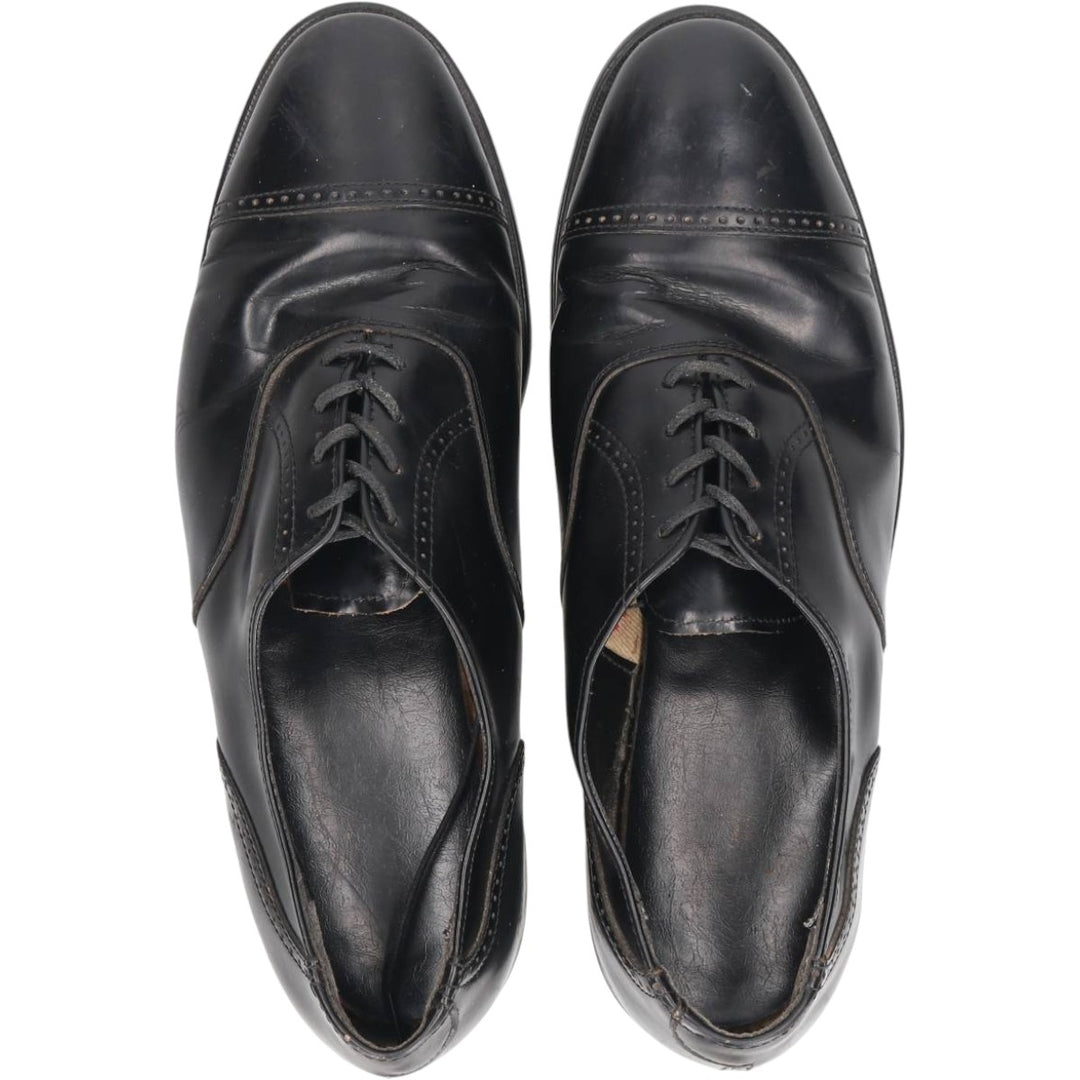 Straight-tip shoes, size 8 1/2 D Men's 26.5cm genuine leather black type Vintage Second Hand