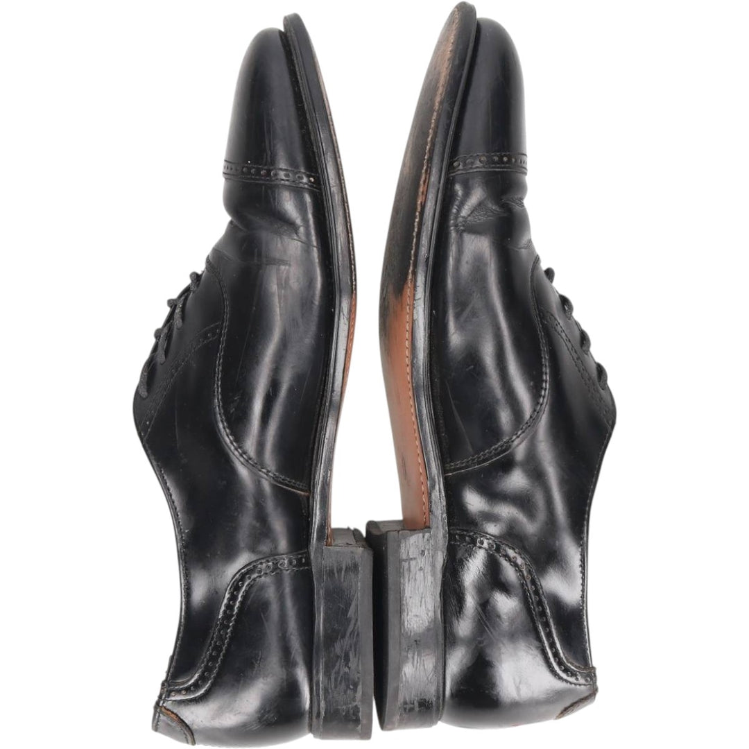 Straight-tip shoes, size 8 1/2 D Men's 26.5cm genuine leather black type Vintage Second Hand