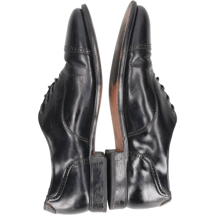 Straight-tip shoes, size 8 1/2 D Men's 26.5cm genuine leather black type Vintage Second Hand