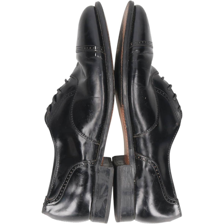 Straight-tip shoes, size 8 1/2 D Men's 26.5cm genuine leather black type Vintage Second Hand