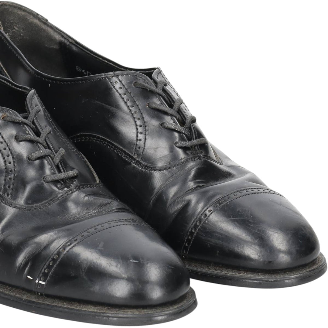 Straight-tip shoes, size 8 1/2 D Men's 26.5cm genuine leather black type Vintage Second Hand