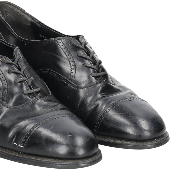 Straight-tip shoes, size 8 1/2 D Men's 26.5cm genuine leather black type Vintage Second Hand