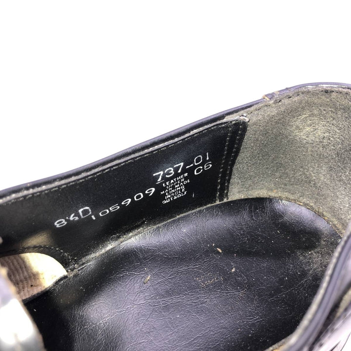 Straight-tip shoes, size 8 1/2 D Men's 26.5cm genuine leather black type Vintage Second Hand
