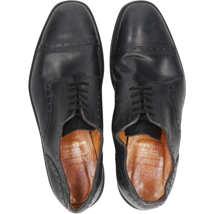 Grenson Footmaster Straight Tip Shoes, Made in England, Size 7 1/2 Men's 26.0cm unclear black type Vintage Second Hand