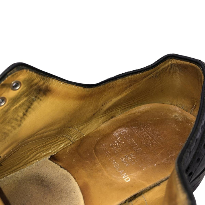 Grenson Footmaster Straight Tip Shoes, Made in England, Size 7 1/2 Men's 26.0cm unclear black type Vintage Second Hand