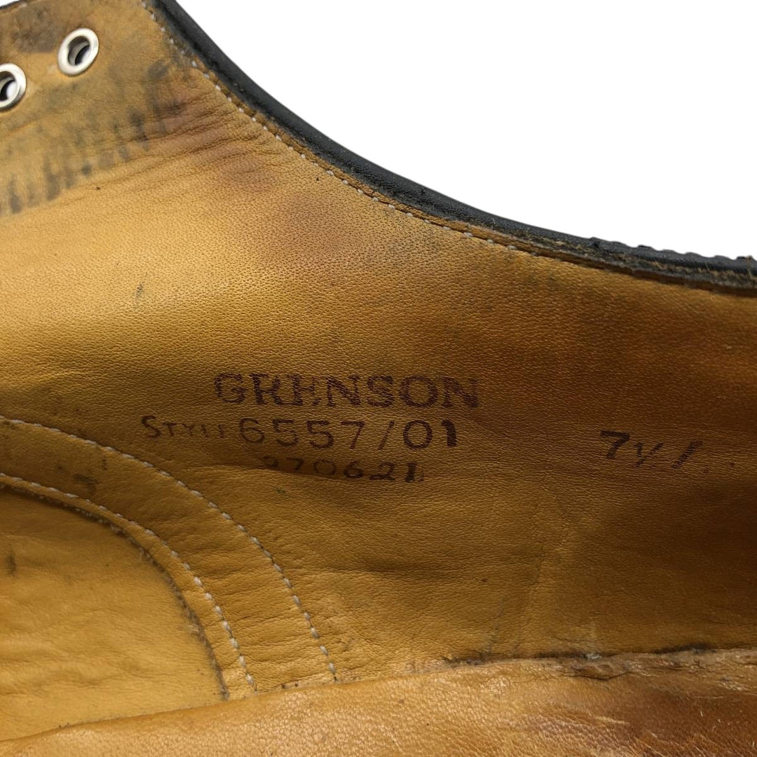 Grenson Footmaster Straight Tip Shoes, Made in England, Size 7 1/2 Men's 26.0cm unclear black type Vintage Second Hand