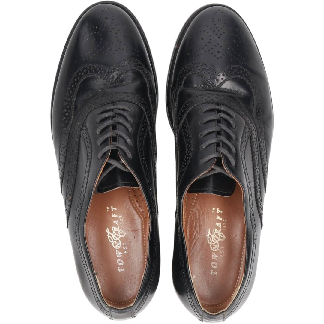 TOWN CRAFT Full Brogue Wingtip Shoes Men's 27.0cm unclear black type Vintage Second Hand