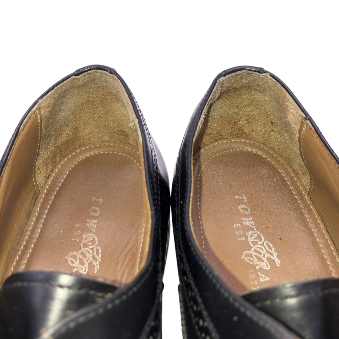TOWN CRAFT Full Brogue Wingtip Shoes Men's 27.0cm unclear black type Vintage Second Hand