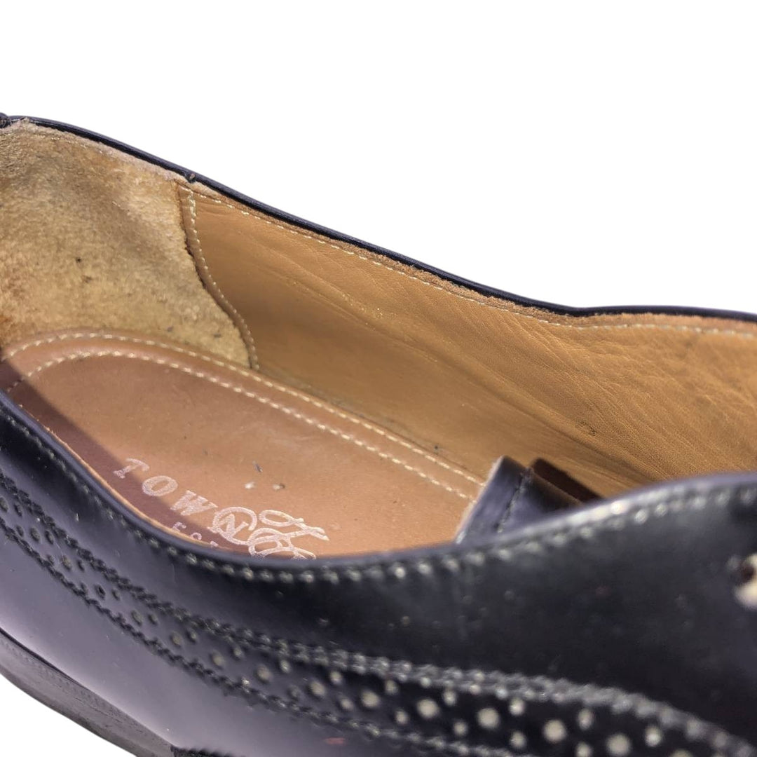TOWN CRAFT Full Brogue Wingtip Shoes Men's 27.0cm unclear black type Vintage Second Hand