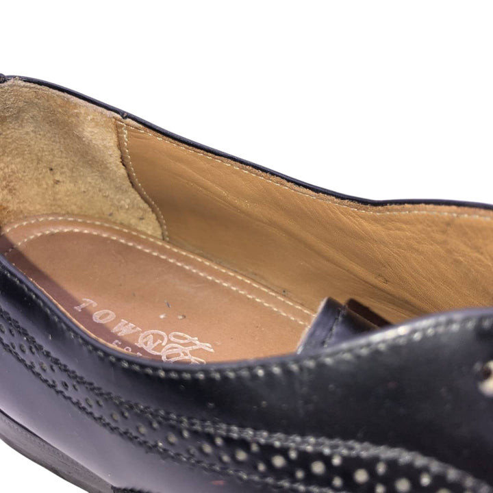 TOWN CRAFT Full Brogue Wingtip Shoes Men's 27.0cm unclear black type Vintage Second Hand