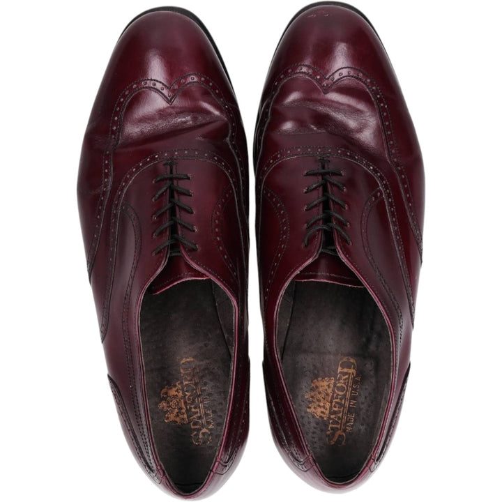 Stafford wingtip shoes, made in the USA, size 10 EEE Men's 28.0cm unclear burgundy type Vintage Second Hand