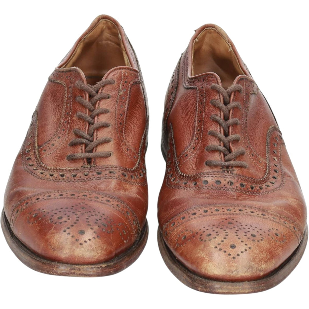 Allen Edmonds Strand Semi-Brogue Straight Tip Shoes, Made in USA, Size 8 B Men's 26.0cm unclear Copper Vintage Second Hand