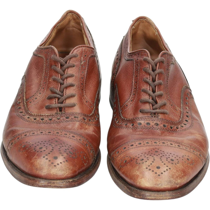Allen Edmonds Strand Semi-Brogue Straight Tip Shoes, Made in USA, Size 8 B Men's 26.0cm unclear Copper Vintage Second Hand