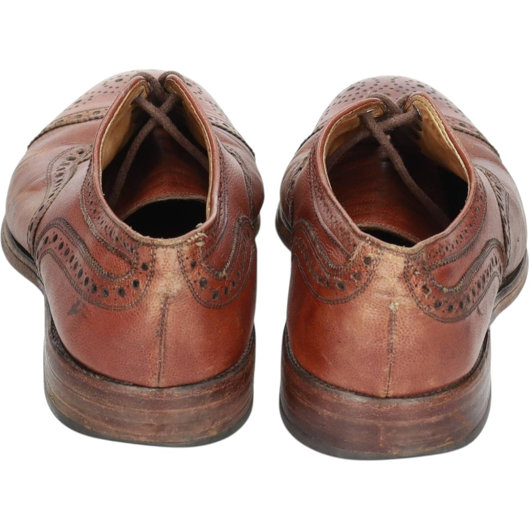 Allen Edmonds Strand Semi-Brogue Straight Tip Shoes, Made in USA, Size 8 B Men's 26.0cm unclear Copper Vintage Second Hand