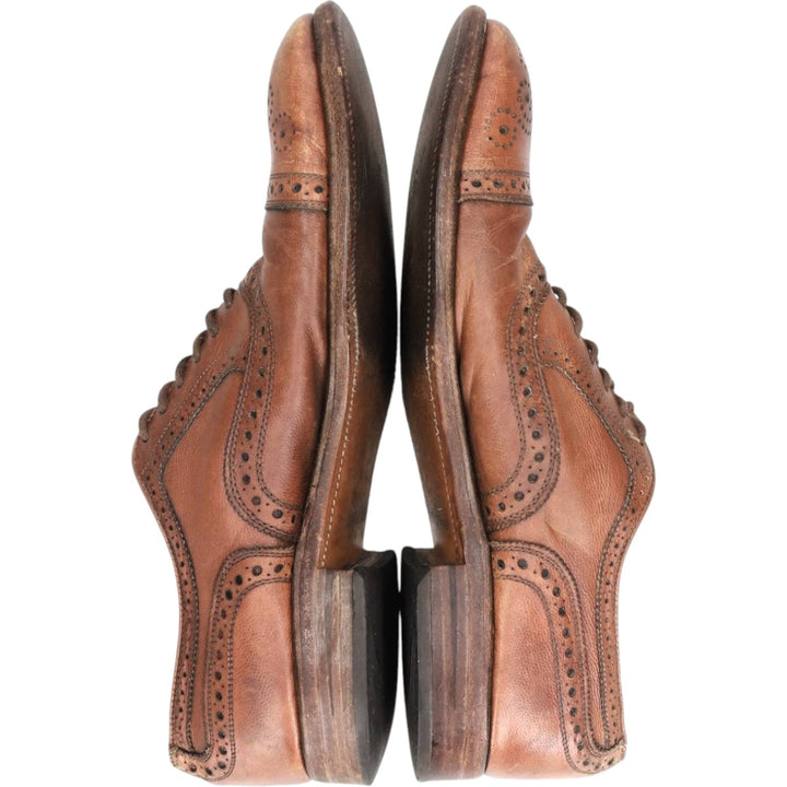Allen Edmonds Strand Semi-Brogue Straight Tip Shoes, Made in USA, Size 8 B Men's 26.0cm unclear Copper Vintage Second Hand