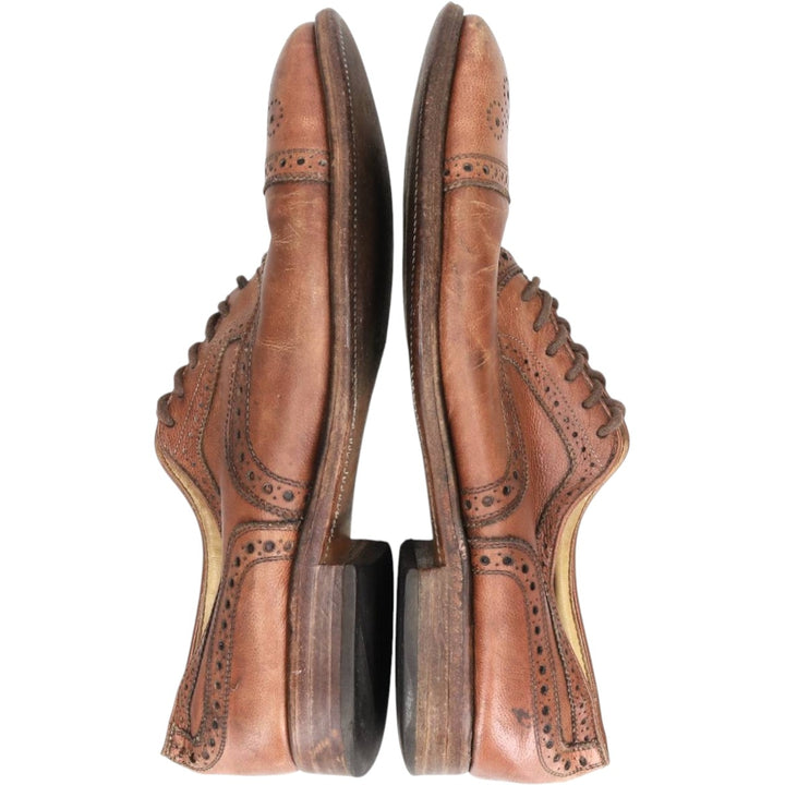 Allen Edmonds Strand Semi-Brogue Straight Tip Shoes, Made in USA, Size 8 B Men's 26.0cm unclear Copper Vintage Second Hand