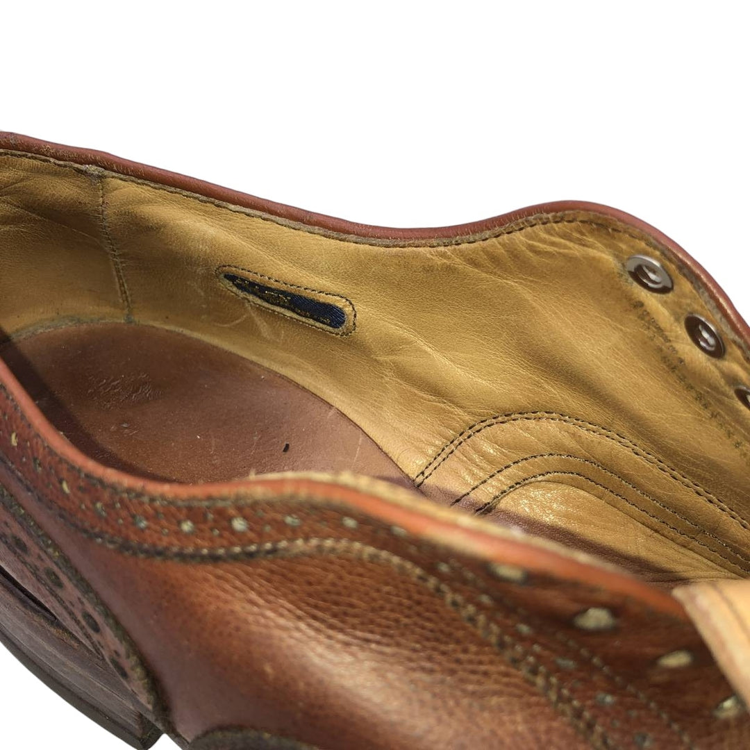 Allen Edmonds Strand Semi-Brogue Straight Tip Shoes, Made in USA, Size 8 B Men's 26.0cm unclear Copper Vintage Second Hand
