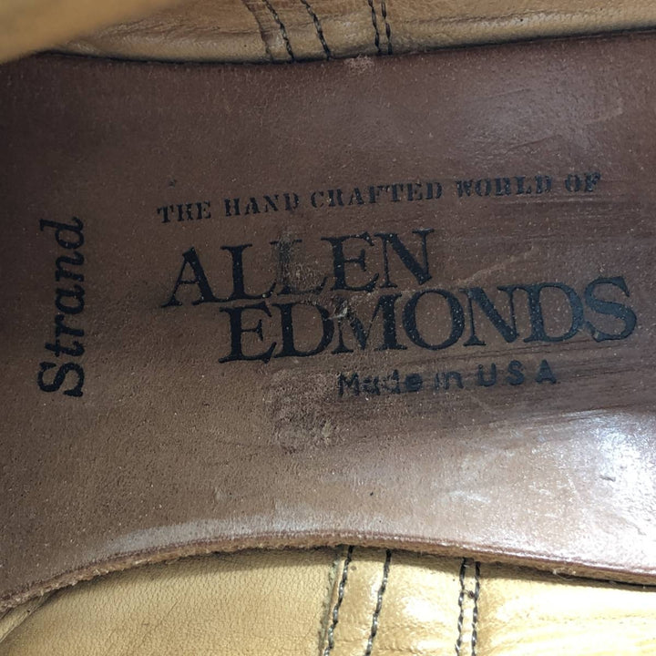 Allen Edmonds Strand Semi-Brogue Straight Tip Shoes, Made in USA, Size 8 B Men's 26.0cm unclear Copper Vintage Second Hand