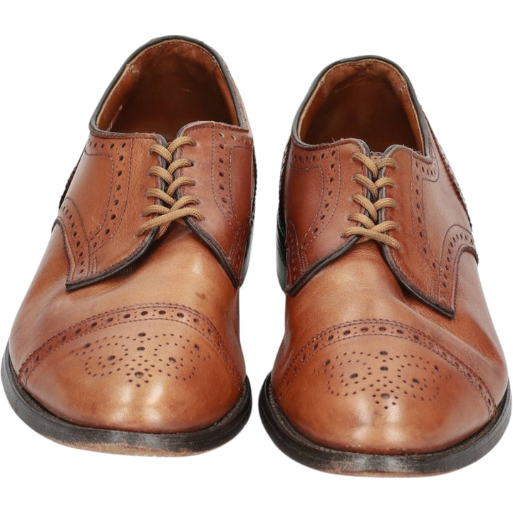 Allen Edmonds Sanford Semi-Brogue Straight Tip Shoes, Made in USA Men's 27.0cm unclear Camel type Vintage Second Hand