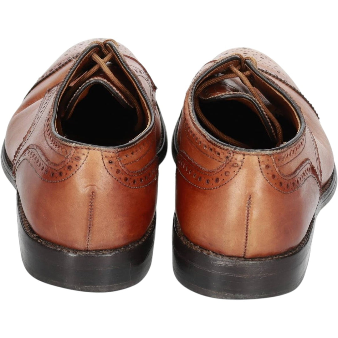 Allen Edmonds Sanford Semi-Brogue Straight Tip Shoes, Made in USA Men's 27.0cm unclear Camel type Vintage Second Hand