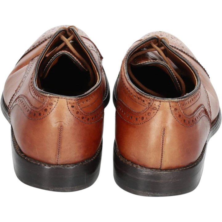 Allen Edmonds Sanford Semi-Brogue Straight Tip Shoes, Made in USA Men's 27.0cm unclear Camel type Vintage Second Hand
