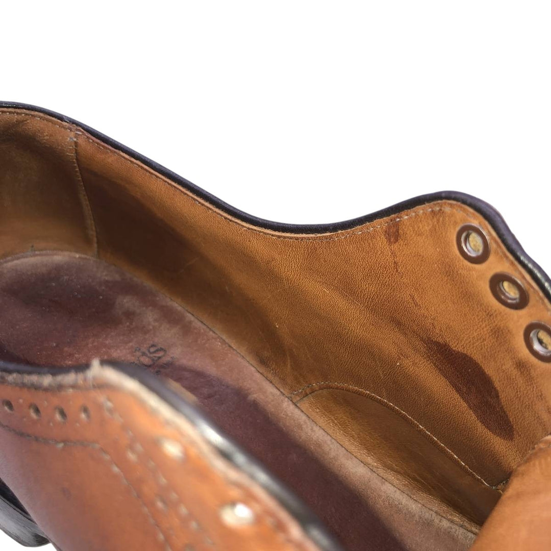 Allen Edmonds Sanford Semi-Brogue Straight Tip Shoes, Made in USA Men's 27.0cm unclear Camel type Vintage Second Hand