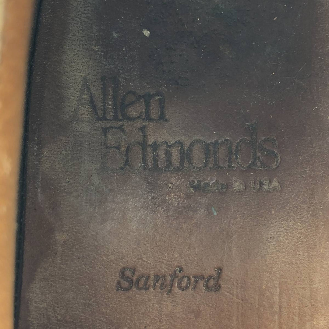 Allen Edmonds Sanford Semi-Brogue Straight Tip Shoes, Made in USA Men's 27.0cm unclear Camel type Vintage Second Hand