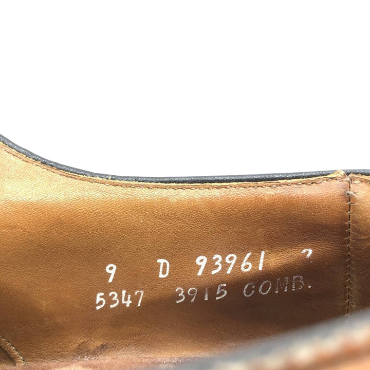 Allen Edmonds Sanford Semi-Brogue Straight Tip Shoes, Made in USA Men's 27.0cm unclear Camel type Vintage Second Hand