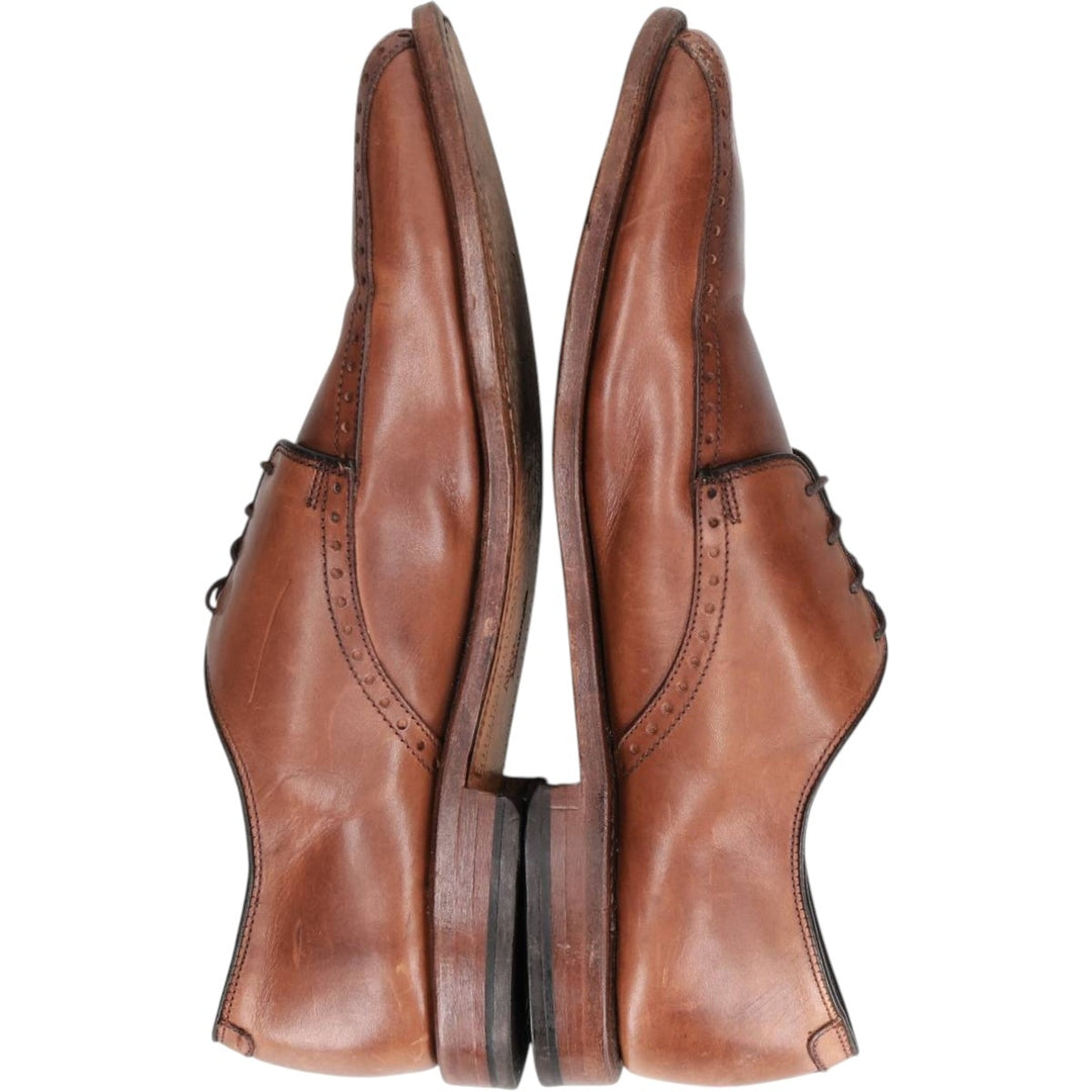 Allen Edmonds Wendell Swirl Toe Leather Shoes, Made in USA, Size 10 1/2 D Men's 28.5cm unclear Camel type Vintage Second Hand