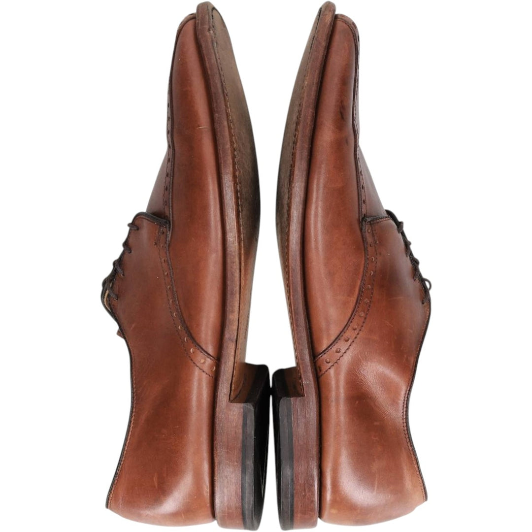 Allen Edmonds Wendell Swirl Toe Leather Shoes, Made in USA, Size 10 1/2 D Men's 28.5cm unclear Camel type Vintage Second Hand