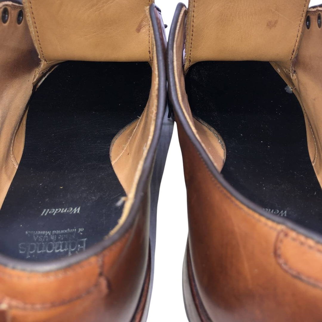 Allen Edmonds Wendell Swirl Toe Leather Shoes, Made in USA, Size 10 1/2 D Men's 28.5cm unclear Camel type Vintage Second Hand
