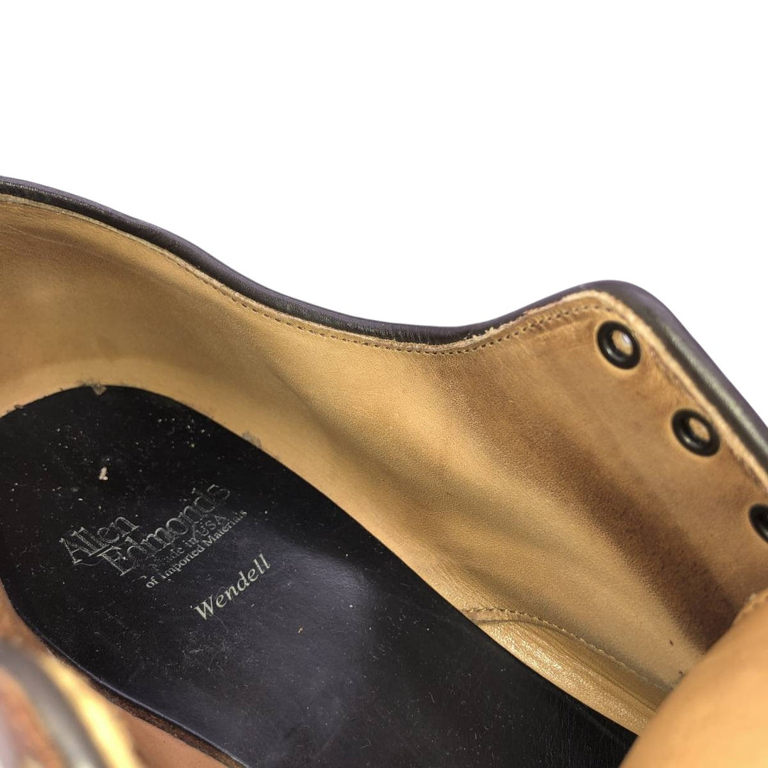 Allen Edmonds Wendell Swirl Toe Leather Shoes, Made in USA, Size 10 1/2 D Men's 28.5cm unclear Camel type Vintage Second Hand